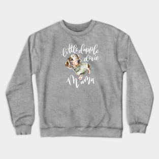 Dapple Doxie Mama, Chocolate in Olive Crewneck Sweatshirt